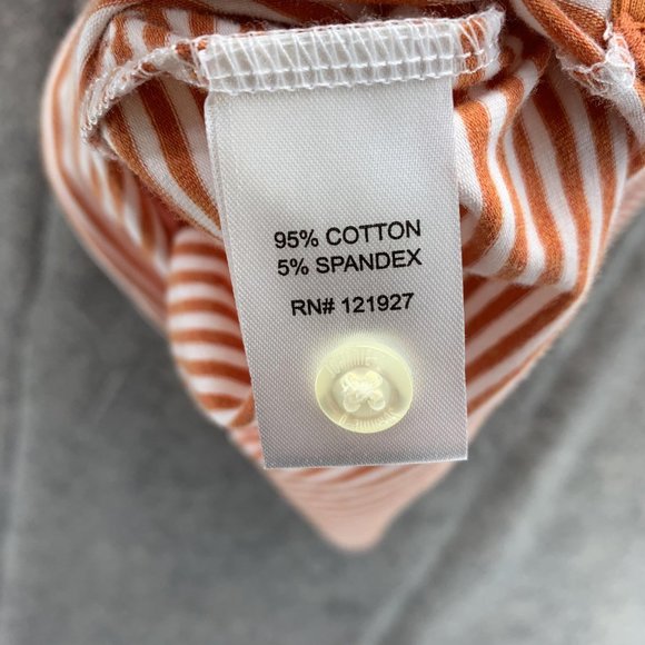 Johnnie O Polo Shirt Men Small Adult Orange White Striped Pockets Outdoors - Picture 12 of 15